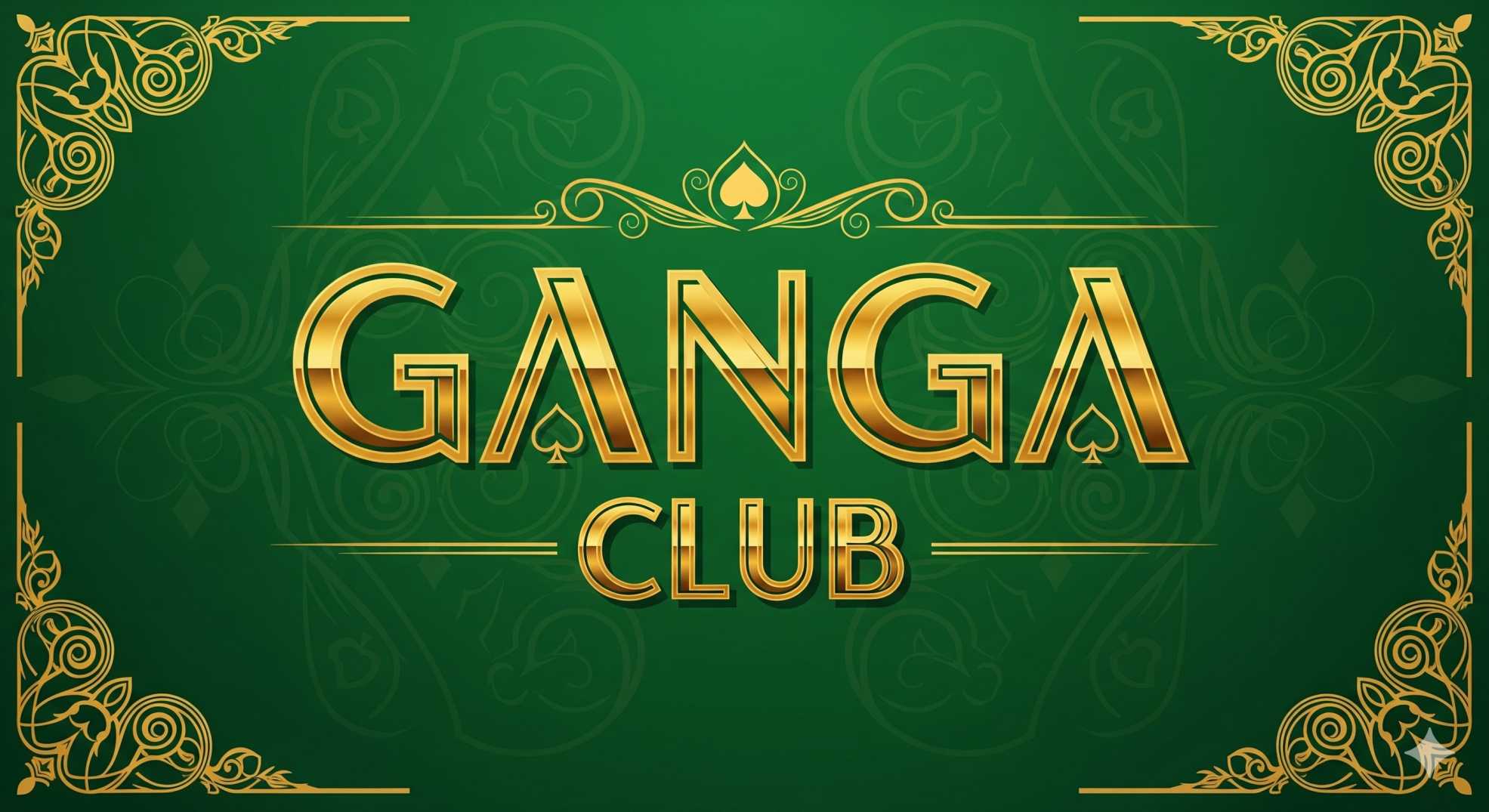 ganga club golden text bg green logo